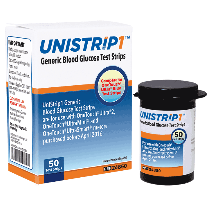 UniStrip Generic Blood Glucose Test Strips